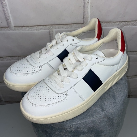 DIANA LEATHER COLORBLOCK LOW-TOP SNEAKERS S.Z 8.5 Chelsea & Violet red blue - Picture 3 of 7